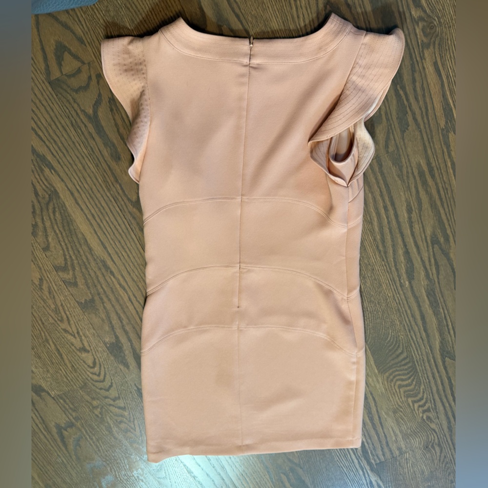 Ann Taylor Flutter Short Sleeve Peach Pink Cocktail Casual Dress - Picture 6 of 12